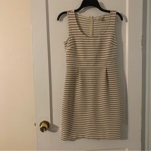 Loft Midi beige and white dress